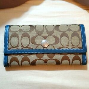 Coach Wallet Ocean Blue & Beige